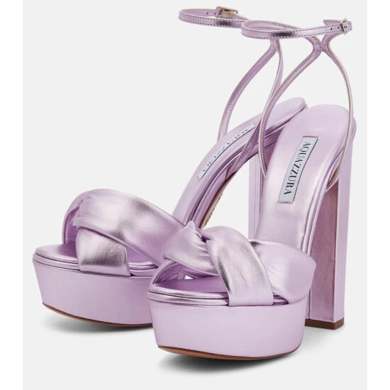 Aquazzura Olie 140 Leather Platform Sandals 6 Aquazzura Olie 140 Leather Platform Sandals - Image 4