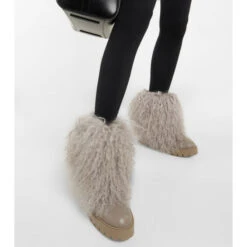 Aquazzura Shearling-trimmed Leather Ankle Boots -Aquazzura Shop unnamed file 218