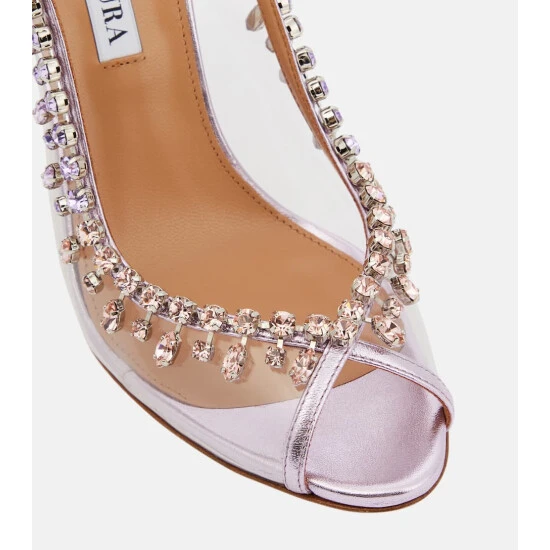 Aquazzura Temptation 105 Embellished PVC Sandals 7 Aquazzura Temptation 105 Embellished PVC Sandals - Image 5
