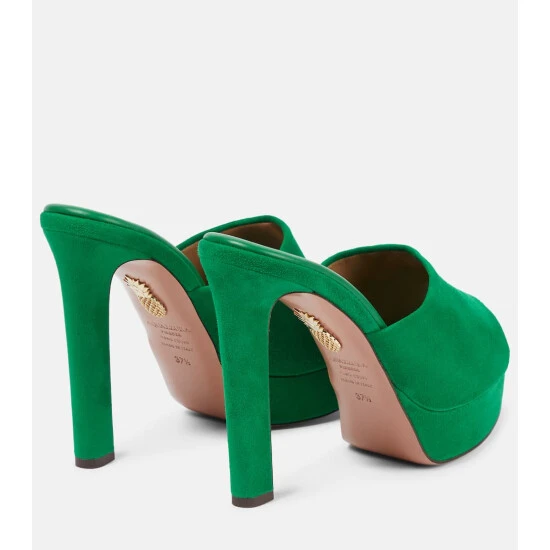 Aquazzura Violette Suede Platform Mules 4 Aquazzura Violette Suede Platform Mules - Image 2