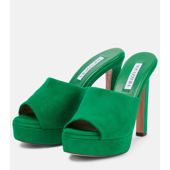 Aquazzura Violette Suede Platform Mules 6 Aquazzura Violette Suede Platform Mules - Image 4