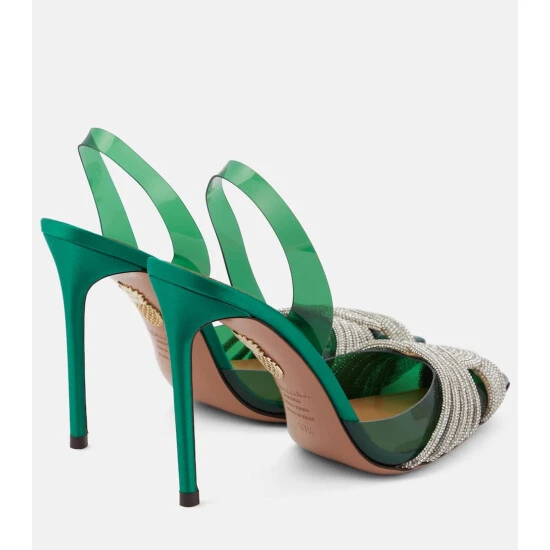 Aquazzura Gatsby Sling Embellished PVC Pumps 4 Aquazzura Gatsby Sling Embellished PVC Pumps - Image 2