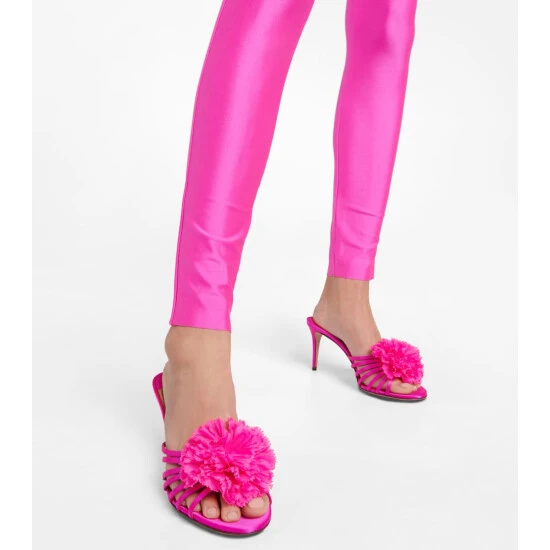 Aquazzura Love Carnation Satin Mules 5 Aquazzura Love Carnation Satin Mules - Image 3