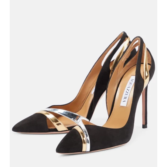 Aquazzura Electrique 105 Cutout Suede Pumps 6 Aquazzura Electrique 105 Cutout Suede Pumps - Image 4